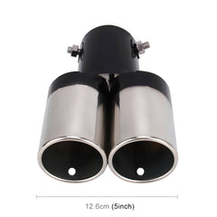 Universal Car Styling Stainless Steel Straight Double Outlets Exhaust Tail Muffler Tip Pipe, Straight Double