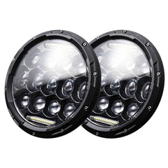2 PCS 7 inch DC10-48V 36W 6000K Harley Motorcycle Headlight with 12 SMD-5630-LED Lamps and 12 Crystal Lamp Beads, DC10-48V 36W 6000K