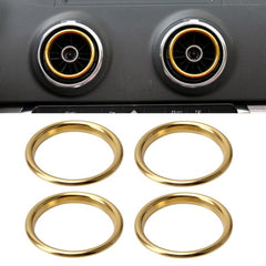 4 PCS Car Outlet Decorative Rings Aluminum Alloy Air Outlet Chrome Trim Ring Car Dashboard Air Vents Cover Sticker Decoration for Audi A3, For Audi A3