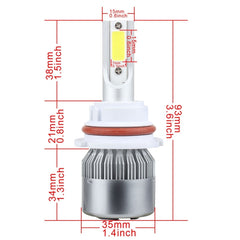2 PCS 9007 18W 1800 LM 6000K IP68 Casnbus Constant Current Car LED Headlight with 2 COB Lamps, DC 9-36V, 9007