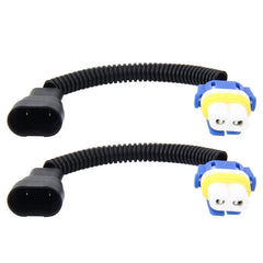 2 PCS 9006 Car HID Xenon Headlight Male to Female Conversion Cable with Ceramic Adapter Socket, 9006