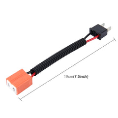 2 PCS H7 Car HID Xenon Headlight Male to Female Conversion Cable with Ceramic Adapter Socket, H7