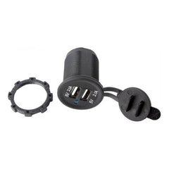 Car Motorcycle ABS Dual Port Charger, 2.1V 2 USB