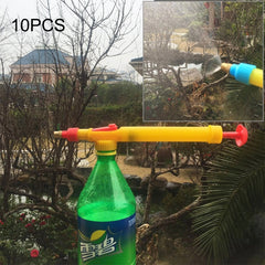 10pcs High Pressure Plastic Bottle Drink Beverage Trolley Gun Spray Reciprocating Sprayer Coke Bottle Sprayer Manual Pressure Sprayer, Random Color Delivery, 10 PCS