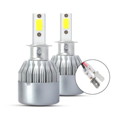 2 PCS H3 18W 1800 LM 6000K IP68 Canbus Constant Current Car LED Headlight with 2 COB Lamps, DC 9-36V, H3