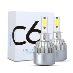 2 PCS H3 18W 1800 LM 6000K IP68 Canbus Constant Current Car LED Headlight with 2 COB Lamps, DC 9-36V, H3