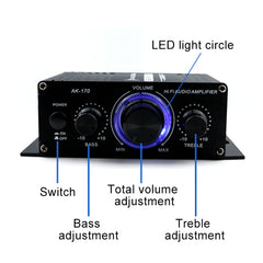 AK170 Car Mini HIFI Amplifier Audio DC 12V, AK170