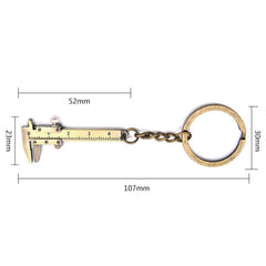 5 PCS Mini Vernier Caliper Keychain Key Rings, Vernier Shape(Bronze), Vernier Shape(Silver)