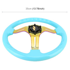 Car Colorful Modified Racing Sport Horn Button Steering Wheel, Diameter: 34.6cm