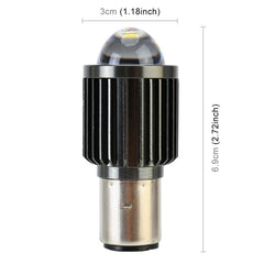 BA20D DC12-80V / 10W / 6000K / 3000K / 800LM Bicolor Motorcycle Headlights with Projector Lens, BA20D
