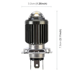 H4 DC12-80V / 10W / 6000K / 3000K / 800LM Bicolor Motorcycle Headlights with Projector Lens, H4