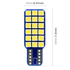 2 PCS T10 / W5W / 168 DC12V 1.8W 6000K 140LM 18LEDs SMD-3030 Car Reading Lamp Clearance Light, with Decoder, 18LEDs SMD-3030