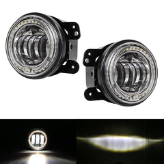 2 PCS DC12V-30V / 30W / 3A / 1440LM 12LEDs 4 inch Car LED Colorful Fog Light, Style: White Background, Style: White Background (White Light), Style: White Background (Yellow Light)