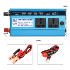 Carmaer 12V to 220V 1200W Double Cigarette Lighter Car Double Digital Display Inverter Household Power Converter, 12V to 220V 1200W