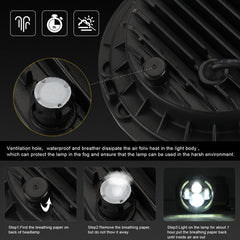 7 inch H4 / H13 DC 9V-30V 3000LM 3000K-6000K 25W Car Round Shape LED Headlight Lamps for Jeep Wrangler, with Angel Eye, For Jeep Wrangler