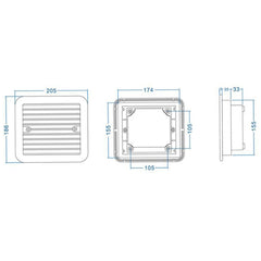 12V White Air Vent with Fan RV Trailer Caravan Mute Side Air Ventilation, A0672-01
