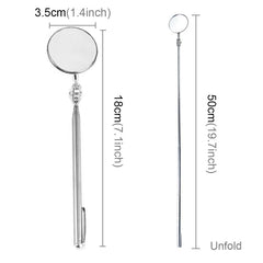 Vehicle Car Chassis Telescoping Inspection Mirror, Mirror Diameter: 3.5cm, Length: 50cm, Diameter: 50mm, Length: 350mm