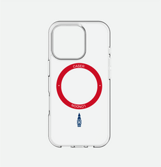 Slim Clear iPhone 16 Pro Max Case with Red MagSafe Ring - Big Ben | The Iconic Case