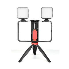 YELANGU PC203 YLG1801C Vlogging Live Broadcast LED Selfie Light Smartphone Video Rig Handle Stabilizer Plastic Bracket Tripod Kits, PC203