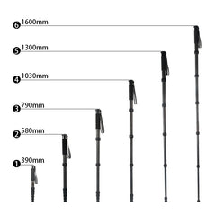 BEXIN P306C Portable Travel Outdoor DSLR Camera Carbon Fiber Monopod Holder, P306C