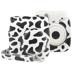 Milk Cow Full Body PU Leather Case Camera Bag with Strap for FUJIFILM instax mini 7+, Milk Cow