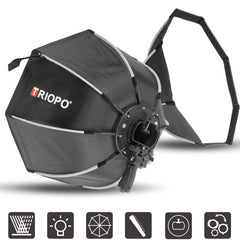 TRIOPO KS2-65 65cm Fast Loading Speedlite Flash Octagon Parabolic Softbox Diffuser, KS2-65