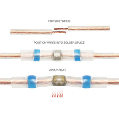 100 PCS AWG26-24 0.25-0.34mm Seal Heat Shrink Butt Wire Connectors White Terminals Solder Sleeve, 0.25-0.34mm White