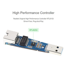 Waveshare USB 3.2 Gen1 to Gigabit Ethernet Converter Module, Driver-Free