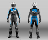 Damotogear Gp Plus V4 Motorcycle Motorbike Leather Suit Black/Blue