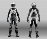 Damotogear Gp Plus V4 Sprint Motorcycle Motorbike Leather Suit Black/White