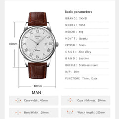 SKMEI 9058 Multifunctional Outdoor Fashion Waterproof Silver Shell Quartz Wrist Watch, EDA00092301A, EDA00092301B, EDA00092301C, EDA00092301D, EDA00092301E, EDA00092301F