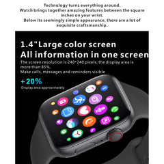 H55Pro 1.4 inch TFT Screen Smart Bluetooth Watch, Support Sleep Monitor / Heart Rate Monitor / Blood Pressure Monitor, Style: Steel Strap, Style: Steel Strap(Black), Style: Steel Strap(Silver)