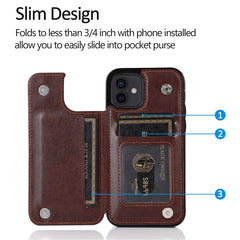 Butterflies Flowers Double Buckle PU + TPU Protective Case with Holder & Card Slots & Photo Frame, For iPhone 12 mini, For iPhone 12 / 12 Pro