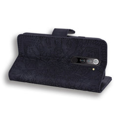 Calf Pattern Mandala Double Folding Design Embossed Leather Case with Wallet & Holder & Card Slots, For Xiaomi Redmi Note 8 Pro, For Galaxy A10s, For Galaxy A20s, For Galaxy A30s / A50s, For Xiaomi Mi CC9e / Mi A3