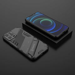 Punk Armor 2 in 1 PC + TPU Shockproof Case with Invisible Holder, For iPhone 12 Pro Max, For iPhone 11 Pro, For iPhone 11
