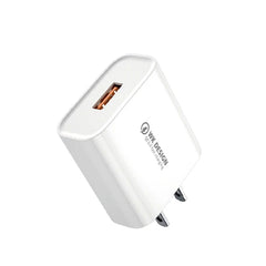WK WP-U57 Max 18W Maxspeed QC3.0 Fast Charger + USB to Micro USB Data Cable, US Plug, EU Plug
