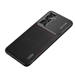 Frosted Metal + Leather Texture Protective Case, For vivo iQOO 5 5G, For iPhone 11