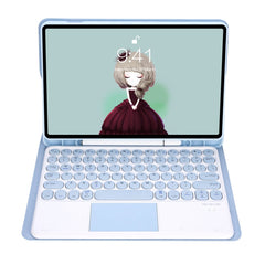 YT098B-A Detachable Candy Color Skin Feel Texture Round Keycap Bluetooth Keyboard Leather Case with Touch Control For iPad Air 11 2024 / 2025 / Air 4 10.9 2020 / Air 5 10.9 2022 (Purple), For iPad Air 11 2024 / 2025 / Air 4 10.9 2020 / Air 5 10.9 2022...