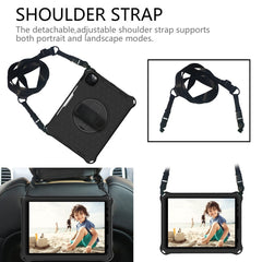 360 Degree Rotation Honeycomb Shockproof Silicone PC Protective Case with Holder & Shoulder Strap & Hand Strap, For iPad Pro 11 (2021) / (2020) / (2018)