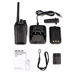 RETEVIS RT27 2W US Frequency 462.5500MHz-467.7125MHz 22CHS FRS Two Way Radio Handheld Walkie Talkie, US Plug, RT27, US Plug