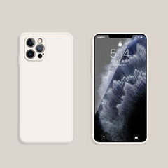 Solid Color Imitation Liquid Silicone Straight Edge Dropproof Full Coverage Protective Case, For iPhone 12 Pro, For iPhone 12 Pro Max