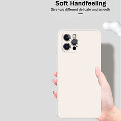 Solid Color Imitation Liquid Silicone Straight Edge Dropproof Full Coverage Protective Case, For iPhone 12 Pro, For iPhone 12 Pro Max
