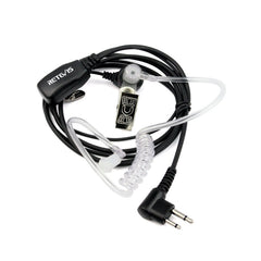 RETEVIS C9025 M 2 Pin PTT Air guide Noise Reduction Covert Acoustic Tube Earphone Microphone, C9025