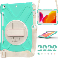 Pure Color Silicone + PC Protective Case with Holder & Shoulder Strap, For iPad 10.2 2021 / 2020 / 2019, For Samsung Galaxy Tab A7 (2020) T500