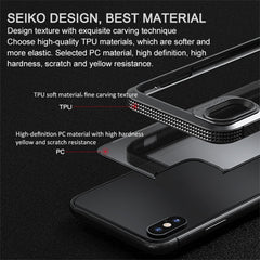 iPAKY MG Series Carbon Fiber Texture Shockproof TPU+ Transparent PC Case, For iPhone XS Max