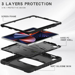 3-Layer Protection Screen Frame + PC + Silicone Shockproof Combination Case with Holder, For iPad Pro 12.9 2022 / 2021, For iPad Pro 12.9 2020