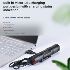 WUBEN L50 Outdoor Portable LED Strong Light USB Rechargeable Aluminum Flashlight, L50