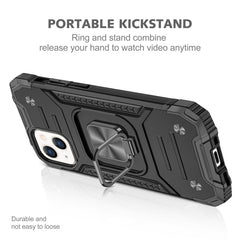 Magnetic Armor Shockproof TPU + PC Case with Metal Ring Holder, For iPhone 13 Pro