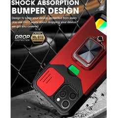Sliding Camera Cover Design PC + TPU Shockproof Case with Ring Holder & Card Slot, For iPhone 11 Pro Max, For iPhone 12 / 12 Pro, For iPhone 12 Pro Max