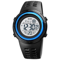 SKMEI 1773 Triplicate Round LED Dual Time Digital Display Colorful Backlight Electronic Watch